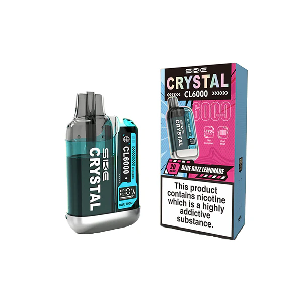Second image of 20mg SKE Crystal CL6000 Disposable Rechargeable Vape Kit 6000 Puffs