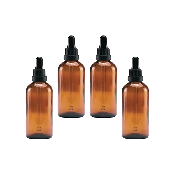Bulk Empty Amber Glass Tincture Bottles 100ml